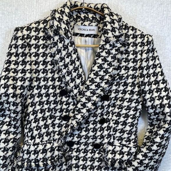 Veronica Beard Black and White Houndstooth Blazer sz 4 - Picture 3 of 14